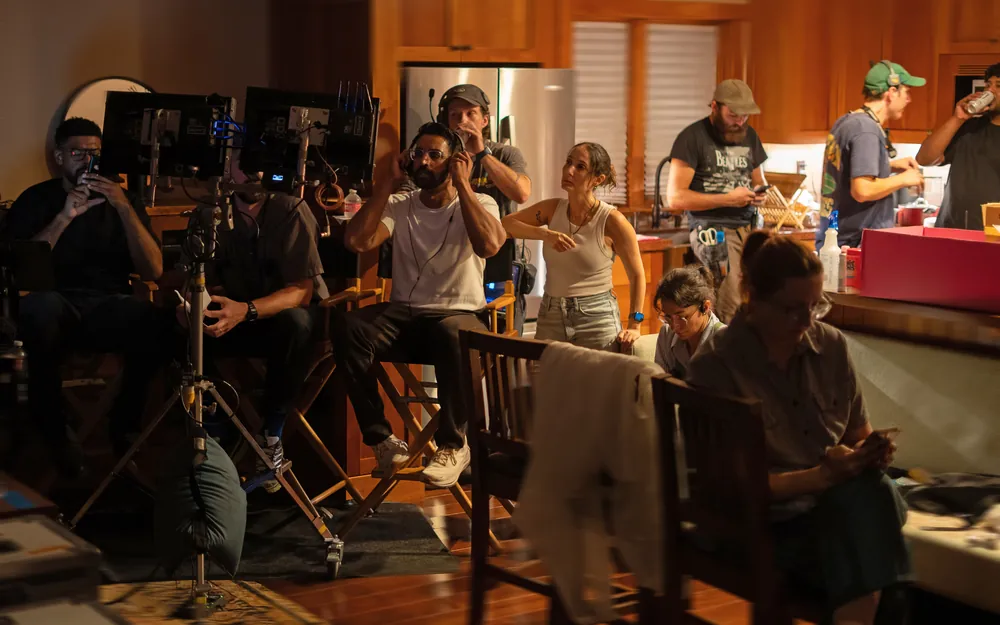 Sunny at the monitors with the crew